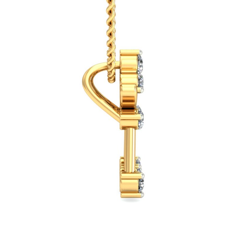 IGI Certified Natural Diamond Design Pendant 14K/18K Fine Yellow Gold