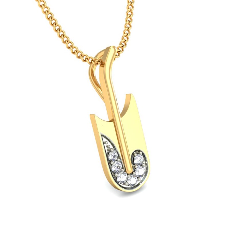 IGI Certified Natural Diamond Design Pendant 14K/18K Fine Yellow & white Gold