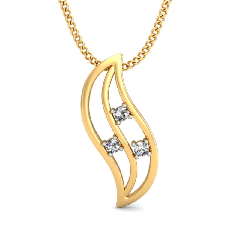 IGI Certified Natural Diamond Design Pendant 14K/18K Fine Yellow  Gold