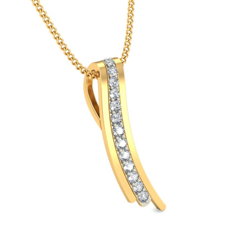 IGI Certified Natural Diamond Design Pendant 14K/18K Fine Yellow & white Gold