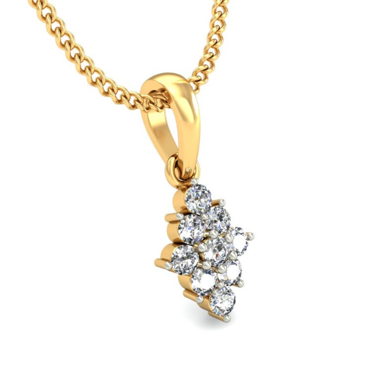 IGI Certified Natural Diamond Design Pendant 14K/18K Fine Yellow  Gold