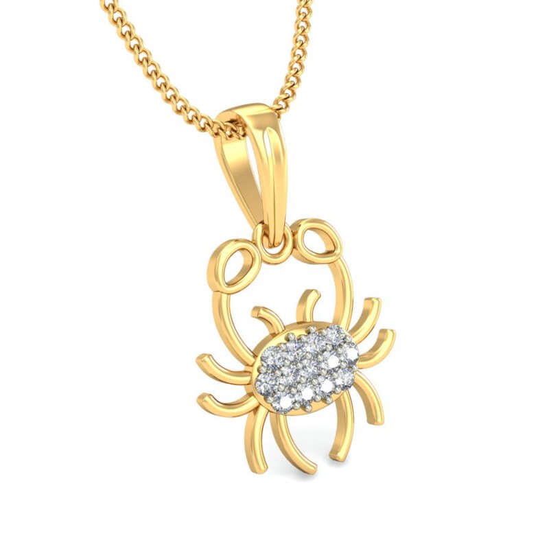 IGI Certified Natural Diamond Design Pendant 14K/18K Fine Yellow  Gold