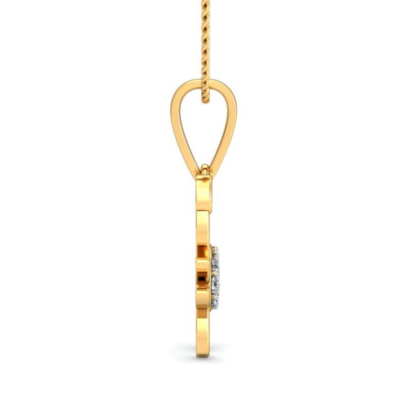 IGI Certified Natural Diamond Design Pendant 14K/18K Fine Yellow  Gold