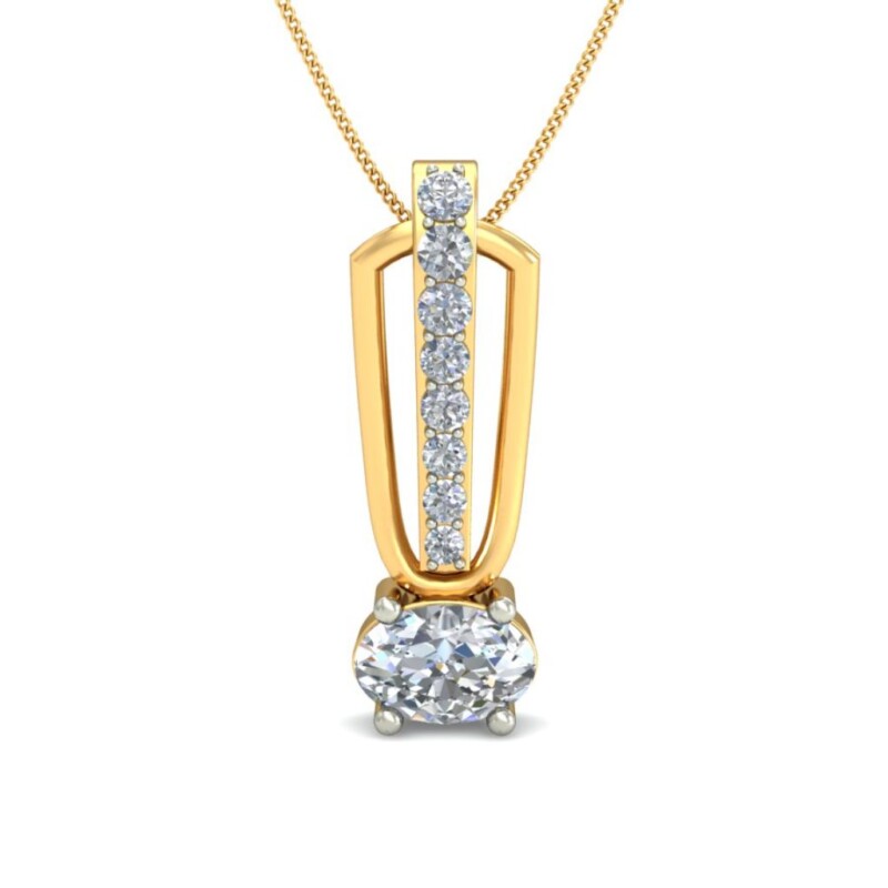 IGI Certified Natural Diamond Design Pendant 14K/18K Fine Yellow Gold