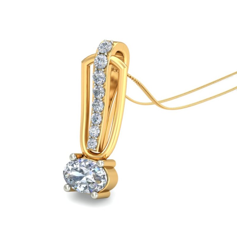 IGI Certified Natural Diamond Design Pendant 14K/18K Fine Yellow Gold