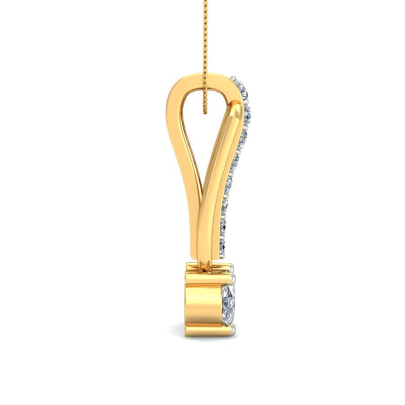 IGI Certified Natural Diamond Design Pendant 14K/18K Fine Yellow Gold