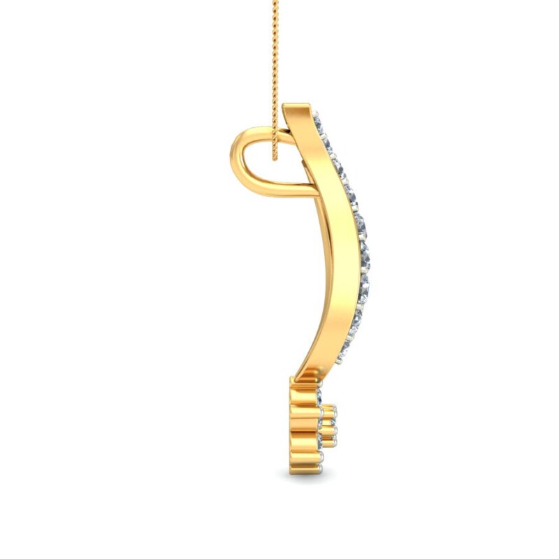 IGI Certified Natural Diamond Design Pendant 14K/18K Fine Yellow Gold