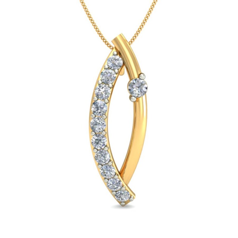 IGI Certified Natural Diamond Design Pendant 14K/18K Fine Yellow Gold