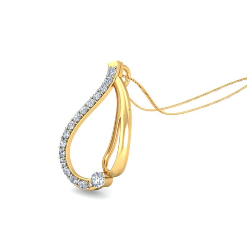 IGI Certified Natural Diamond Design Pendant 14K/18K Fine Yellow Gold