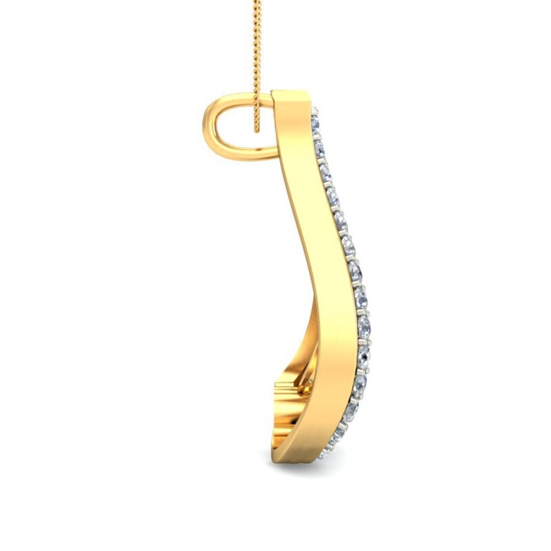 IGI Certified Natural Diamond Design Pendant 14K/18K Fine Yellow Gold