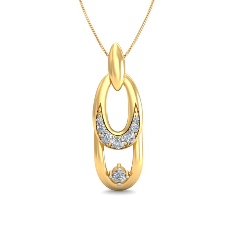 IGI Certified Natural Diamond Design Pendant 14K/18K Fine Yellow Gold