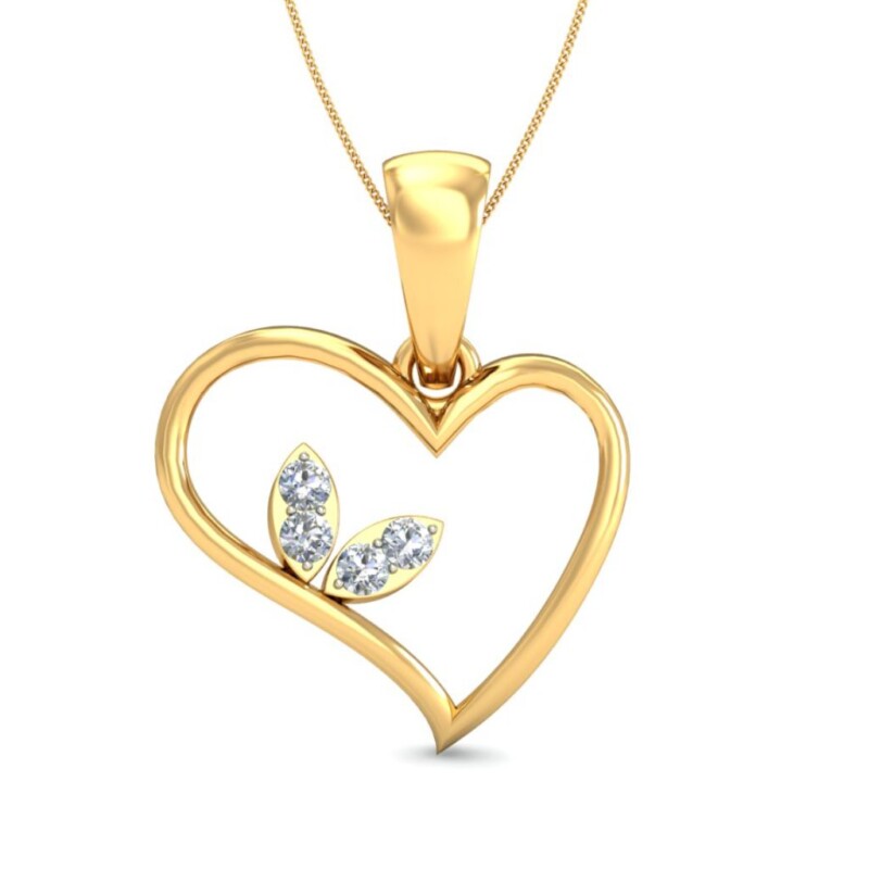 IGI Certified Natural Diamond Design Pendant 14K/18K Fine Yellow Gold