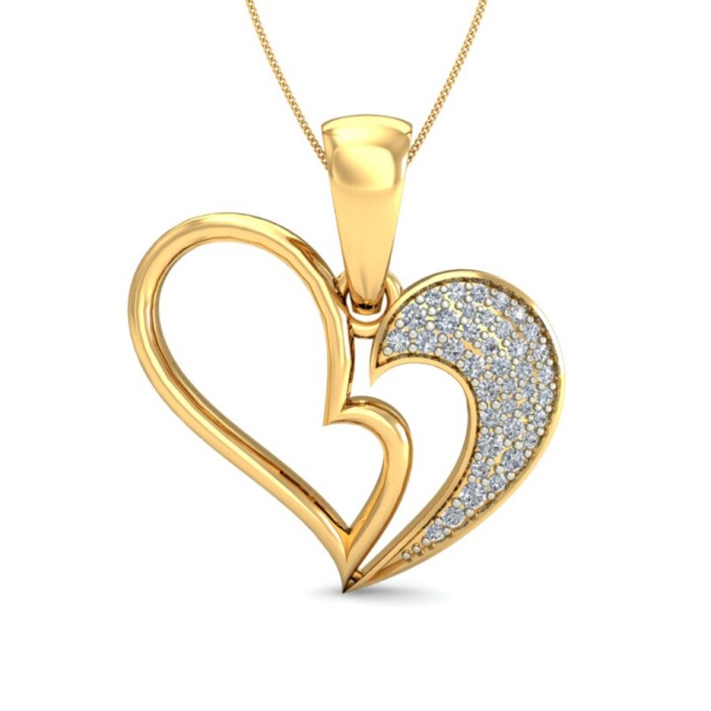 IGI Certified Natural Diamond Design Pendant 14K/18K Fine Yellow Gold