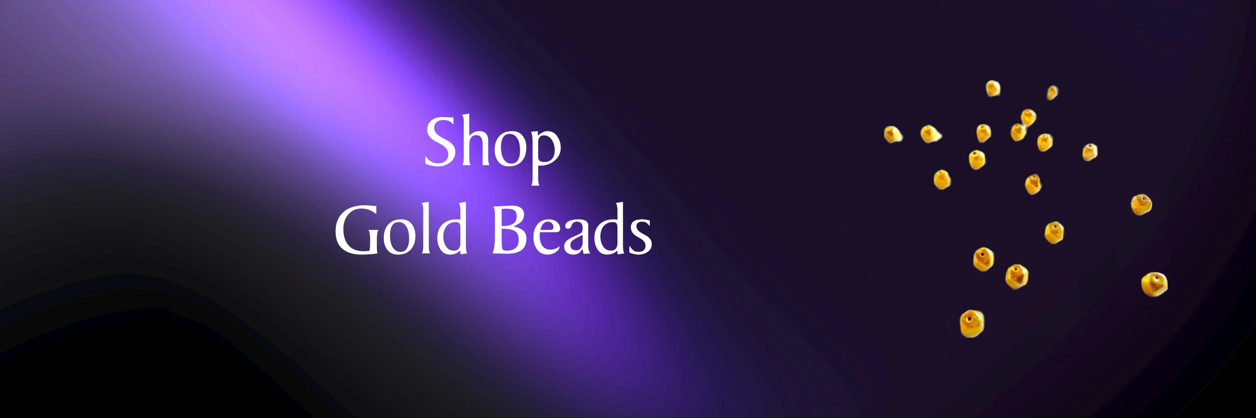 Shop Gold Beads Banner With Text