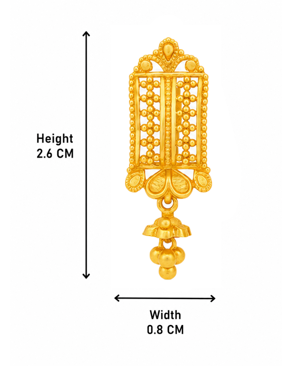 BIS Certified Real 22K Yellow Fine Gold Handmade Dangle Earrings For Women - Image 4