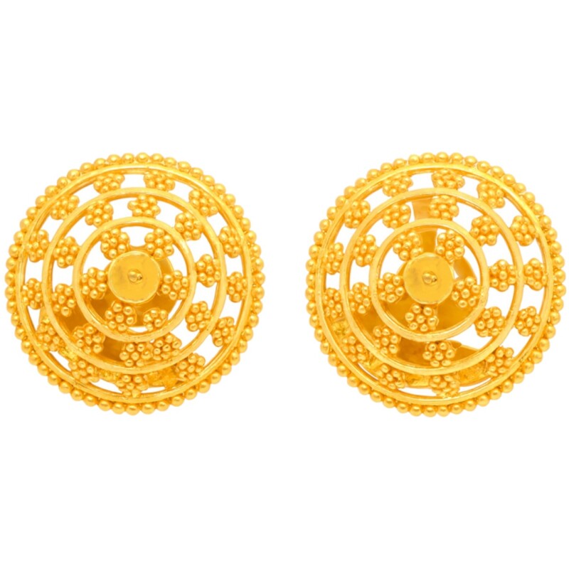 BIS Certified Real 22K Yellow Fine Gold Handmade Elegant Earrings For Women