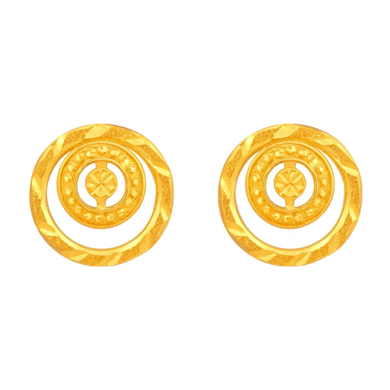 BIS Certified Real 22K Yellow Fine Gold Handmade Elegant Earrings For Women