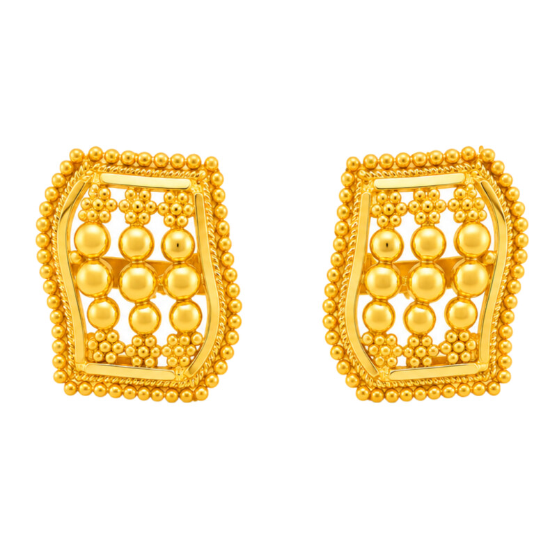 BIS Certified Real 22K Yellow Fine Gold Handmade Elegant Earrings For Women