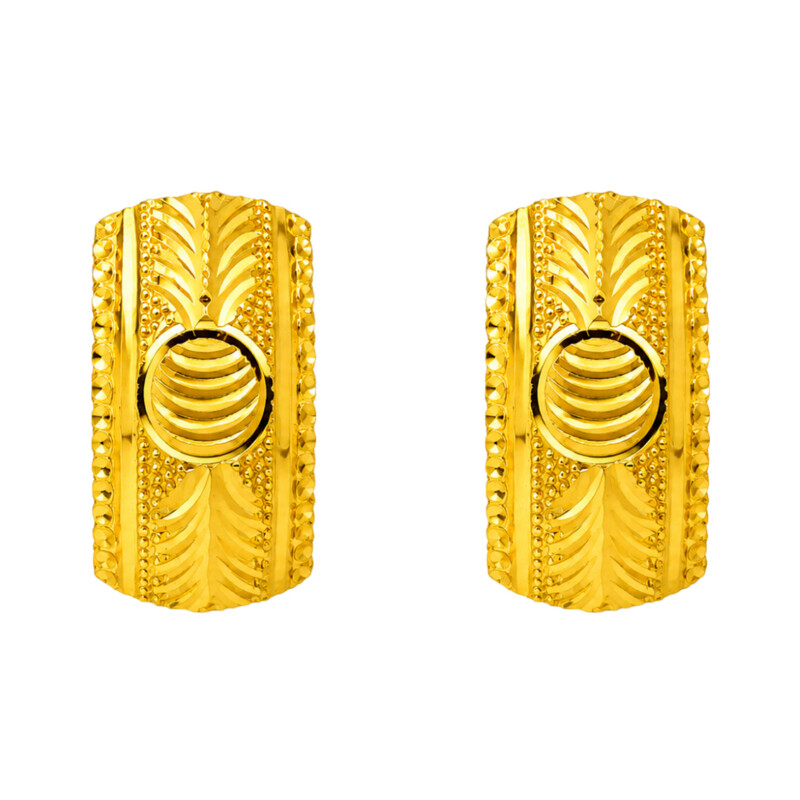 BIS Certified Real 22K Yellow Fine Gold Handmade Flower Earrings For Women