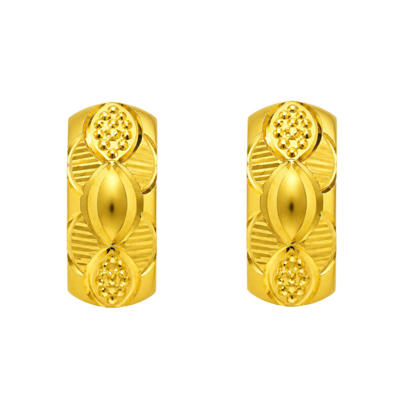 BIS Certified Real 22K Yellow Fine Gold Handmade Elegant Earrings For Women