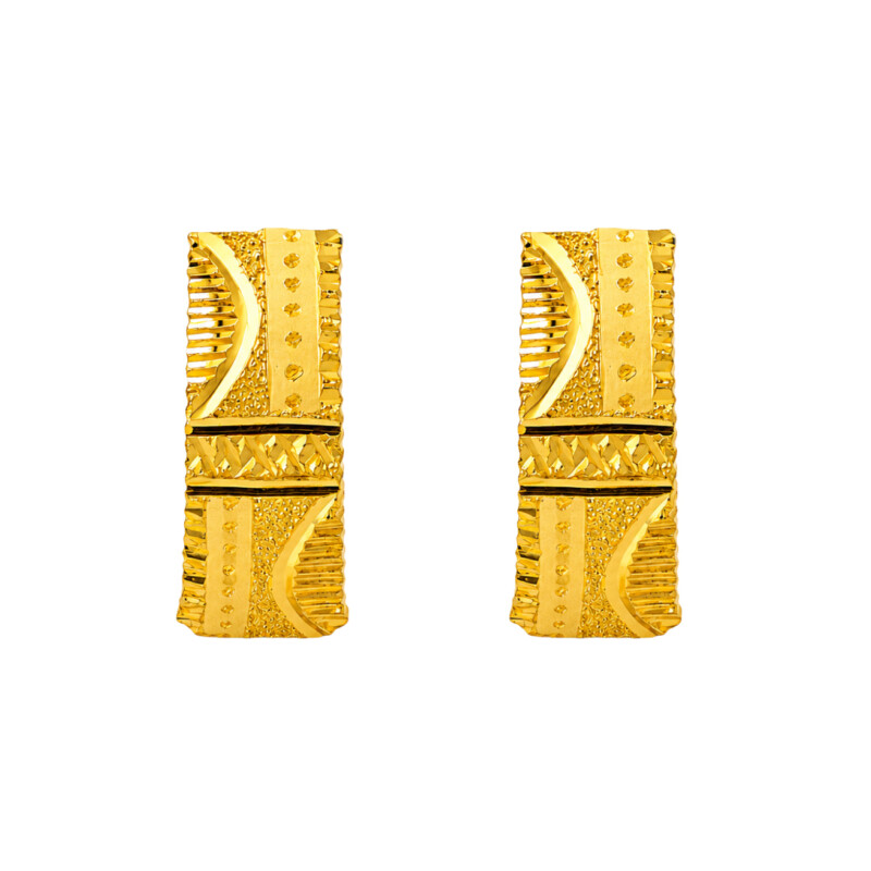 BIS Certified Real 22K Yellow Fine Gold Earrings For Women